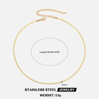 Diseño caliente Envío rápido 18K Chapado en oro Cadena de espiga básica Acero inoxidable Cadena de serpiente plana Collar de mujer Joyería