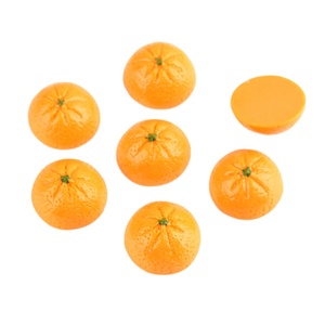 Résine simulée demi-<span class=keywords><strong>orange</strong></span>, à dos plat, de forme ronde, pour le <span class=keywords><strong>bricolage</strong></span>, vente en gros, - Product Image 1