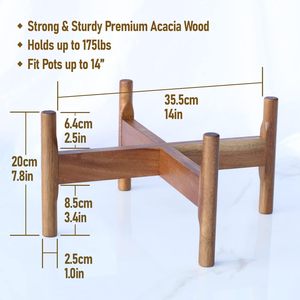<span class=keywords><strong>Soporte</strong></span> para macetas de madera de nogal ecológico personalizado para exteriores con varios soportes de bambú para plantas de interior. - Product Image 2