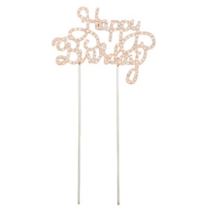 Accessoire de gâteau d'anniversaire en métal avec lettres en strass, style européen et américain, pour la décoration de gâteaux de fête - Product Image 5