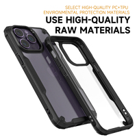 Coque de protection pour téléphone portable, originale, antichoc, hybride TPU PC, avec airbag, pour Apple iPhone 14 15 16 Pro Max, transparente