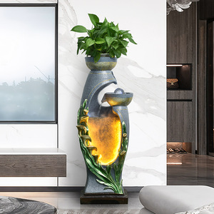 Fuente de suelo moderna Quanfangyuan con luz LED y flujo de agua para decoración de la entrada de la sala de estar 41x29x108cm - Product Image 3