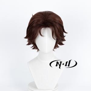 ND Arcane League Legends Viktor Cosplay Parrucca Regolabile Corta e Voluminosa Resistente al Calore in Fibra Sintetica Marrone Chiaro - Product Image 3