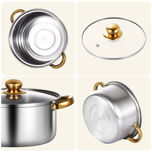 Bộ nồi chảo Yuedisi 10 món, chảo rán có nắp, bộ dụng cụ nấu ăn bằng thép không gỉ cho nhà bếp gia đình - Product Image 3