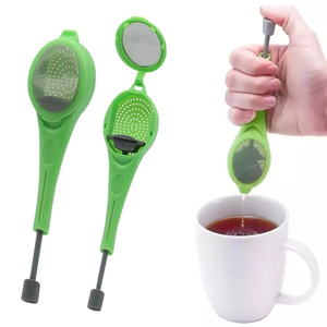 Infuseur à thé avec piston intégré pour une saveur intense et saine, sachet de thé réutilisable, passoire à thé et café en plastique, mesure, agitation et pression. - Product Image 4