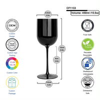Verre à vin rouge en plastique coloré personnalisé, réutilisable, sans BPA, 16 oz, qualité alimentaire, passe au lave-vaisselle, incassable