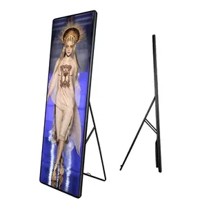 Pôster Indoor P2.5 Digital Sign Billboard Video Screen Display Portátil Led Floor Standing Mirror Poster Board Para Publicidade