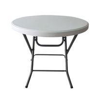 Table de pique-nique pliante ronde en PEHD de 80 cm, idéale pour le camping et les fêtes, table de banquet pliable avec poignée – Meilleure vente