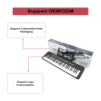 BD MUSIC BD-680D Clavier électronique portable en plastique à 61 touches lumineuses, orgue électrique, piano numérique, 200 sons et rythmes