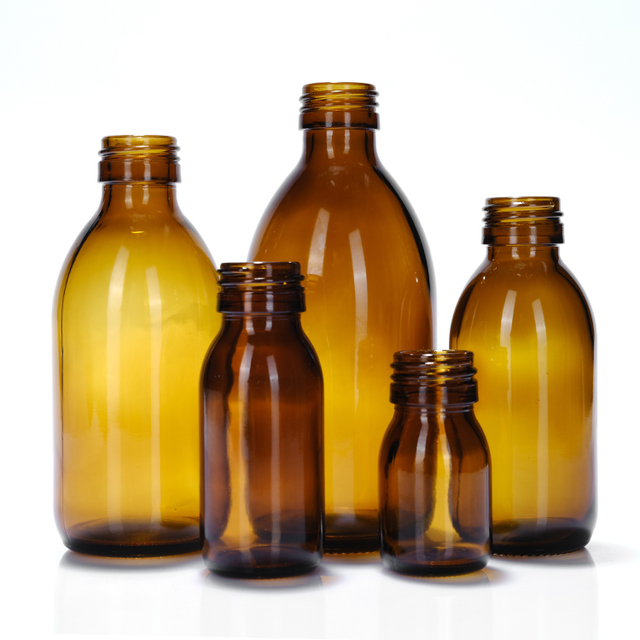 Medical Use 30ML 50ML 60ML 100ML 150ML 250ML 500ML Oral Liquid Amber Round Syrup Glass Bottle