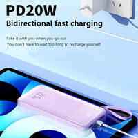 Batterie Externe Ultra-Mince Personnalisée 22,5 W à Charge Rapide 10000 mAh PD Bidirectionnelle au Lithium Polymère avec Écran LED