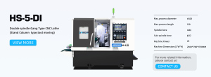 HS-5-DI 220V CNC Lathe Machine Gang Type with Double Spindle Digital Tool Moving Horizontal Slant Bed Structure Twin Spindles - Product Image 5