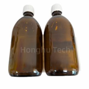 NUEVO, Botella de Vidrio Cilíndrica NEOS de 16 oz, Botellas Redondas de 473 ml Color Ámbar con Tapa de Rosca Azul, Juego Completo - Product Image 3