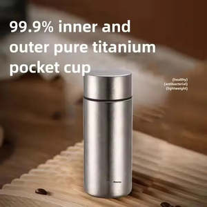 กระติกน้ำเก็บความร้อนไทเทเนียม200มล. แบบพกพากระติกน้ำสูญญากาศดีไซน์ปากกว้างใส่ชาฉนวนป้องกันการรั่วสำหรับเล่นกีฬาเดินป่าตั้งแคมป์ - Product Image 2