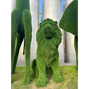 Estatua de Elefante de Fibra de Vidrio Personalizada, Topiario Artificial de Hierba, Decoración de Jardín Exterior - Product Image 2