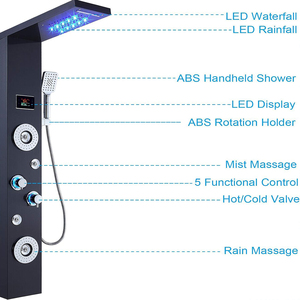 Nouvelle arrivée 304 Matériau en acier inoxydable Massage intelligent de spa avec panneau de douche à affichage numérique LED <span class=keywords><strong>pour</strong></span> salle de bain hôtel - Product Image 5