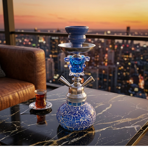 Chicha arabe en verre ronde de petite taille, ensemble complet de chicha en verre de qualité supérieure avec accessoires, <span class=keywords><strong>prix</strong></span> de gros - Product Image 2