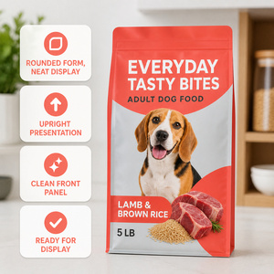 Sacchetto Personalizzato per Cibo per Cani con Beccuccio, Fondo Piatto Arrotondato, Confezione in Plastica per Alimenti, Grado Alimentare per Crocchette di <span class=keywords><strong>Agnello</strong></span> e <span class=keywords><strong>Riso</strong></span>, Etichetta Privata - Product Image 4