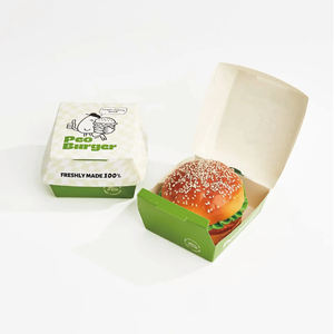 Boîte d'emballage pour hamburgers <span class=keywords><strong>en</strong></span> papier biodégradable personnalisée et unique avec design à rayures pour les frites et les sandwichs à emporter de <span class=keywords><strong>KFC</strong></span> - Product Image 6
