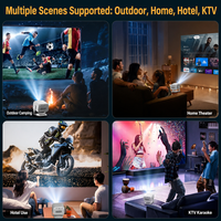 Proyector Inteligente Portátil con Soporte de 130 Grados, Enfoque Automático, Corrección Trapezoidal Automática, WiFi, Proyector 4K para Oficina en Casa
