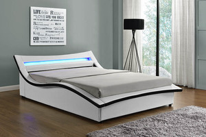 <span class=keywords><strong>Lit</strong></span> double Willsoon au design moderne en similicuir souple avec tête <span class=keywords><strong>de</strong></span> <span class=keywords><strong>lit</strong></span> LED et panneaux en <span class=keywords><strong>bois</strong></span> pour l'ameublement <span class=keywords><strong>de</strong></span> la maison - Product Image 4