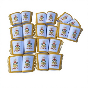 Guanteletes bordados a máquina de 33 grados | Masónico personalizar Cinta Blanca Gantlets | Brazalete de bordado de Águila - Product Image 1