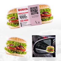 Tarjetas de Visita Plegables con Forma de Hamburguesa, Diseño Personalizado, Código QR, Tarjetas 3D Pop-up, Marketing Creativo