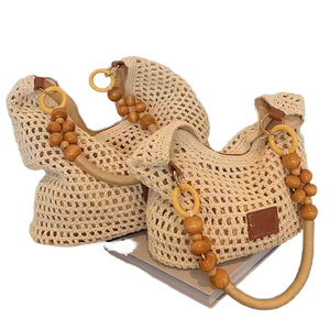 Borsa da spiaggia Vintage di nuovo stile per giovani donne borsetta da spiaggia con cinturino singolo fodera in poliestere con Zip - Product Image 1