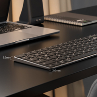 Gunting penyihir Tri Mode Ultra tipis Keyboard baru ukuran penuh logam untuk Mac kabel Desktop nirkabel menggunakan kantor game Umum