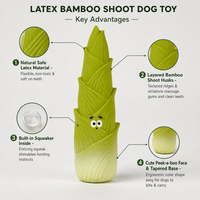 Jouet à mâcher pour chien en latex, naturel, non toxique, pour le nettoyage des dents, écologique, résistant aux morsures, jouet interactif pour molaires, motif végétal