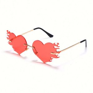 Gafas de Sol Punk Sin Montura 2022, Gafas de Sol Steampunk con Protección UV400 para Mujer, Gafas de Sol en Forma de Corazón - Product Image 4