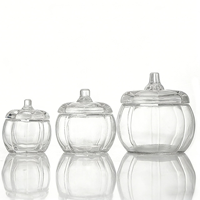 Bocaux en verre en forme de citrouille de haute qualité en gros, 270 ml, 500 ml, 1200 ml, pour bonbons d'Halloween, aliments, fêtes, rangement et emballage