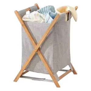 Custom pieghevole pieghevole casa hotel bagno sporco biancheria cesti vestiti di bambù cesti lavanderia per il bucato