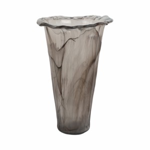 Vaso moderno alto in vetro con bordo svasato per soggiorno, decorazione per la casa, tavolo, ufficio. - Product Image 3