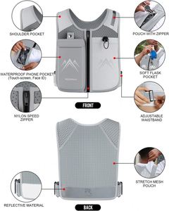 Échantillon Gratuit – Gilet d'hydratation réfléchissant personnalisé pour la course à pied, sacoche de téléphone, certifié BSCI, respirant, pour sports de plein air et trail running - Product Image 3