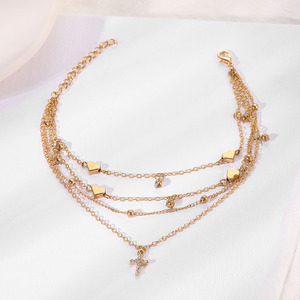 Conjunto de tobilleras de aleación de cadena Bohemia para mujer, accesorios para pies de mariposa cruzada, sandalias descalzas de playa de verano 2026, <span class=keywords><strong>tobillera</strong></span> - Product Image 4