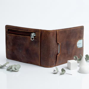 Portefeuille homme WRIZA en cuir véritable anti-RFID, best-seller, personnalisable, vente en gros, OEM, design fin et durable - Product Image 3