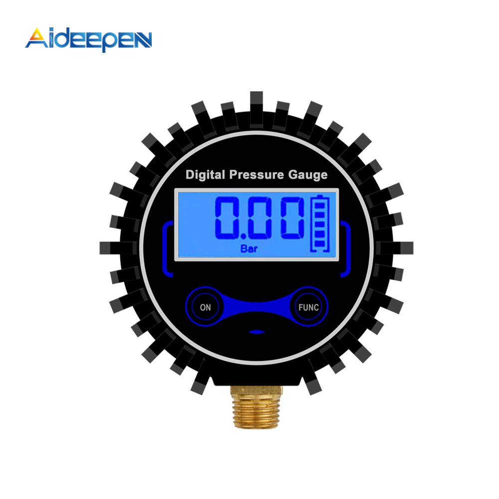 Цифровой светодиодный Манометр давления в шинах 1/4 200PSI без светодиодного света без аккумулятора