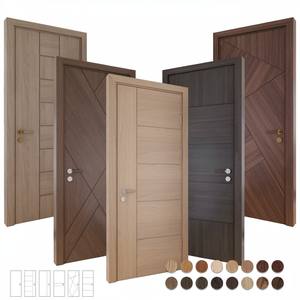 Porte intérieure française en verre dépoli pour salle de bain, placard, bureau, salon, anti-humidité, avec miroir, en contreplaqué, fournie directement par l'usine - Product Image 4