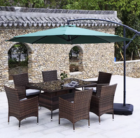 Meubles en métal étanches à l'eau en aluminium corde osier rotin extérieur Tables et chaises de jardin ensemble pour les repas en terrasse