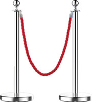 Poteaux de guidage de foule pour expositions muséales, barrières de délimitation avec corde rouge, poteaux de délimitation pour mariages et événements