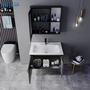 Chaozhou fabbrica di alta qualità Design moderno a parete lavabo in ceramica in legno massello <span class=keywords><strong>mobile</strong></span> da <span class=keywords><strong>bagno</strong></span> con specchio - Product Image 5