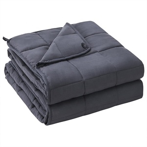 <span class=keywords><strong>Couverture</strong></span> à gravité en coton organique refroidissant la <span class=keywords><strong>couverture</strong></span> pondérée pour adultes thérapie gris grille enfants calmant sensoriel - Product Image 1