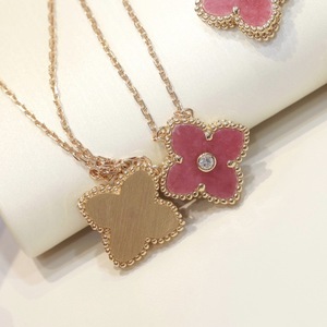 Gargantilla de clavícula de lujo, Collar personalizado de trébol de cuatro hojas, joyería de oro, collar de trébol de cuatro hojas de oro personalizado - Product Image 5
