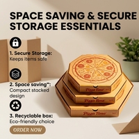 Boîtes à pizza en carton ondulé Kraft, emballages alimentaires écologiques, finition mate