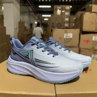Chaussures de sport unisexe en maille tissée gris-violet dégradé, à lacets, avec amorti épais, pour la course et l'entraînement en salle de sport, vente en gros
