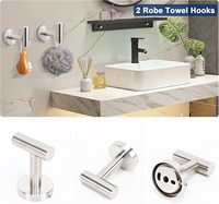 Porte-serviettes mural en acier inoxydable SUS304, finition nickel brossé, ensemble de 10 accessoires de salle de bain, directement de l'usine