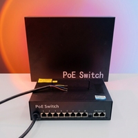 Switch de Red Inteligente Apilable AI PoE de 8 Puertos 10/100Mbps RJ45, Metálico, Resistente a la Lluvia, para Exteriores, IEEE 802.3af/at, Plug&Play, para Cámaras IP