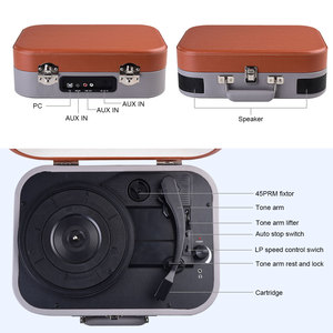 Tourne-disque portable haut de gamme pour disques vinyles avec son stéréo HIFI pour connexion, certifié CE - Product Image 6