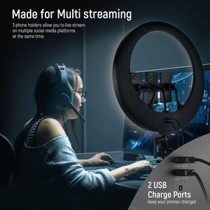 Anneau lumineux <span class=keywords><strong>NEEWER</strong></span> RP19H 19 pouces avec support et 3 supports pour téléphone, mise à niveau 2.4G et contrôle tactile, gradation douce à 1%, 42W CRI - Product Image 3